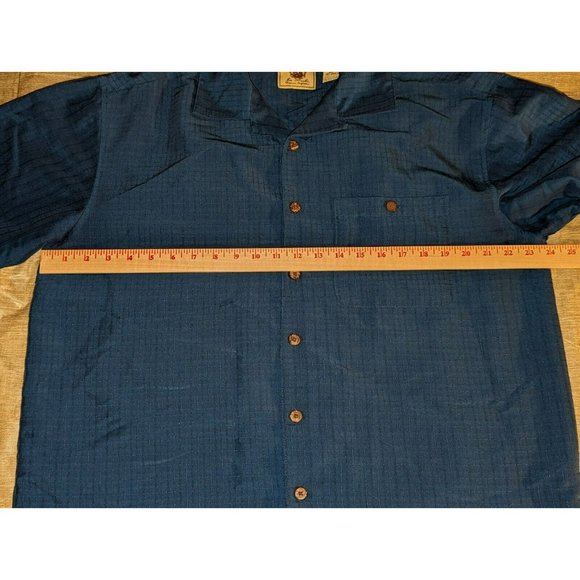 Joe Marlin shirt mens large blue button up short sleeve collared pocket casual - Picture 3 of 5